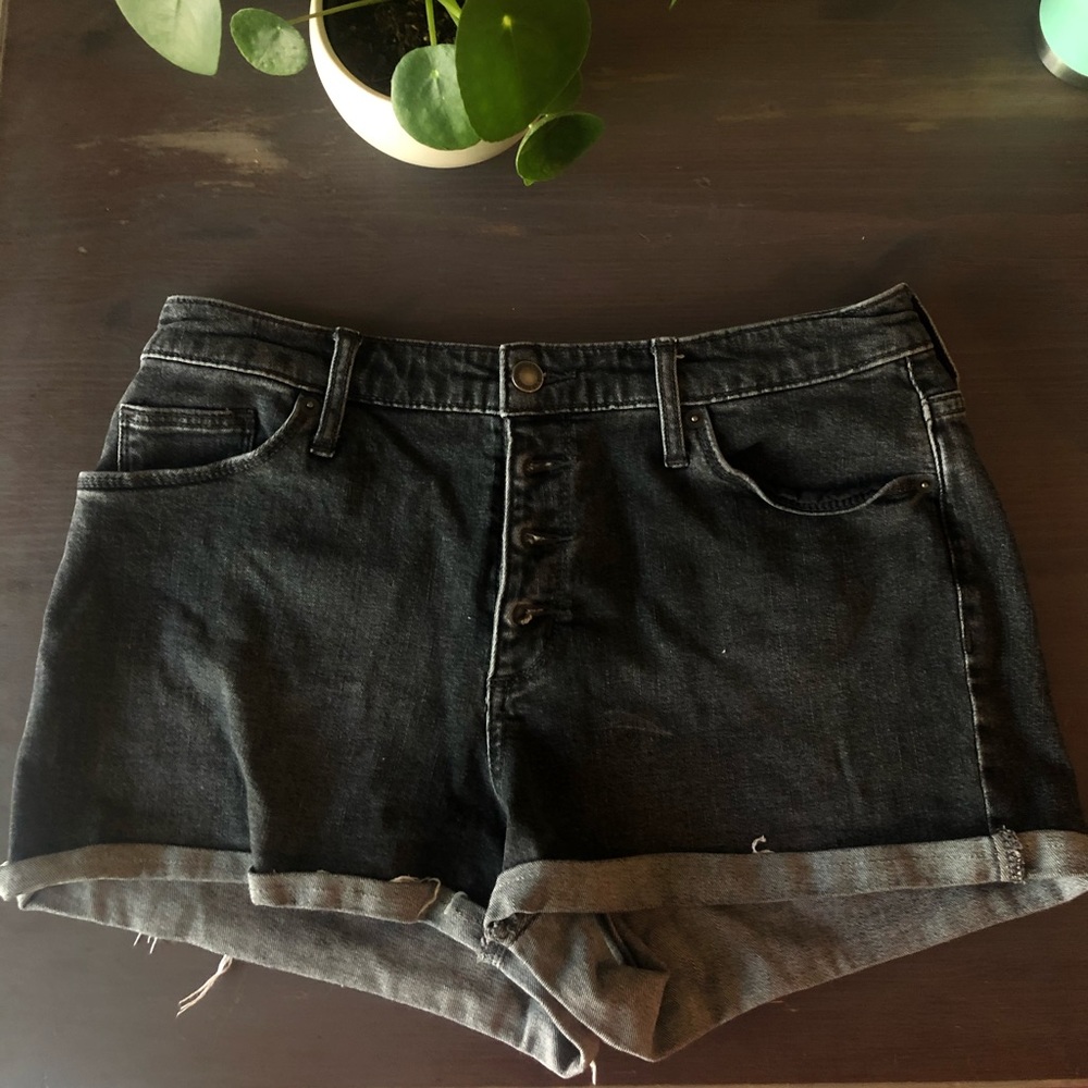 Black jean shorts